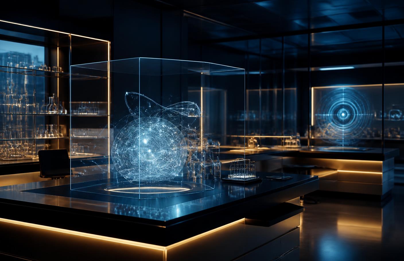 Holographic smart city and neural network visualisation representing the Kamunda Global innovation lab